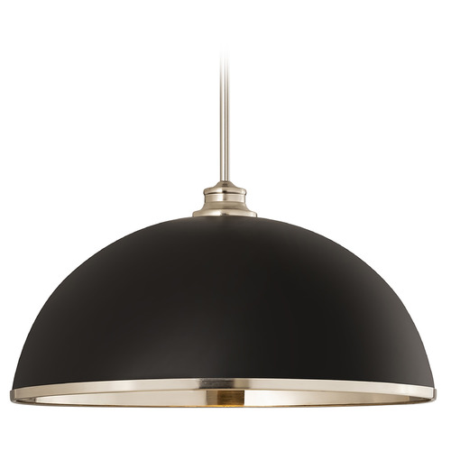 Z-Lite Landry Matte Black & Brushed Nickel Pendant by Z-Lite 1004P20-MB-BN