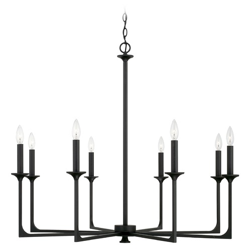 Clint 37.75-Inch Chandelier in Black Iron by HomePlace by Capital Lighting