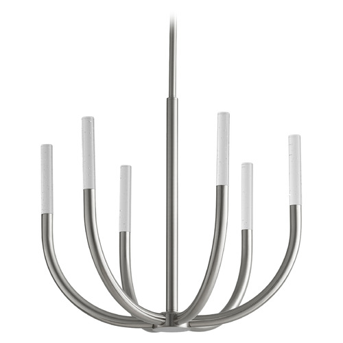 Presto 6-Light LED Chandelier in Satin Nickel by Oxygen Lighting