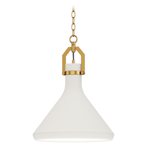 Maxim Lighting Maxim Lighting Lumi Satin Brass Pendant Light with Conical Shade 12383WTSBR