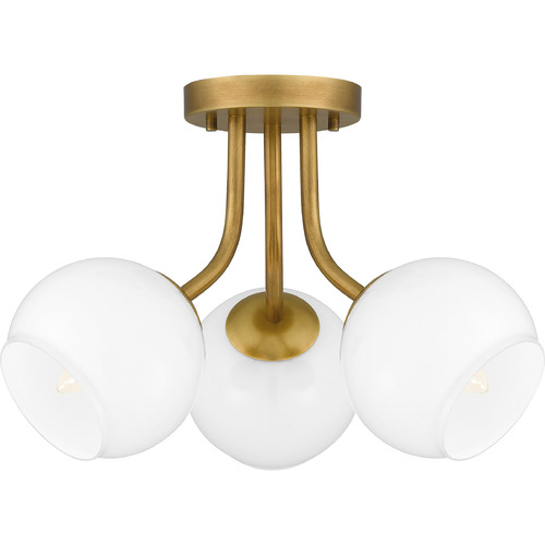 Quoizel Lighting Oberlin Semi-Flush Mount in Weathered Brass by Quoizel Lighting QSF5613WS