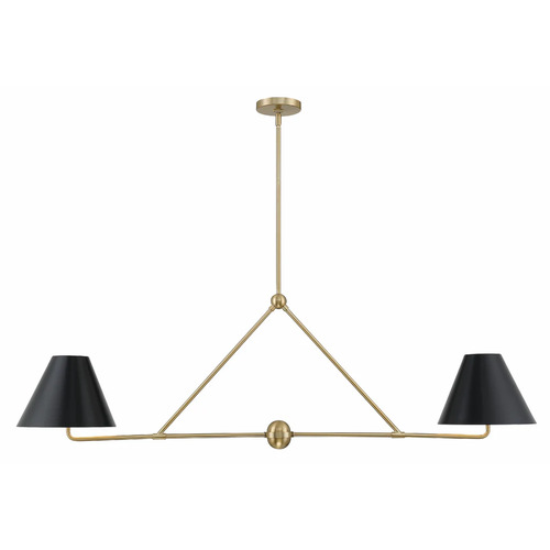 Xavier 4-Light Linear Chandelier in Gold by Crystorama Lighting