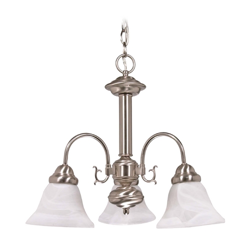Nuvo Lighting Mini-Chandelier with Alabaster Glass in Brushed Nickel Finish 60/182