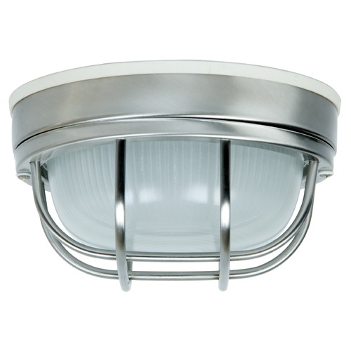 Craftmade Lighting 8-Inch Round Bulkhead Outdoor Light in Stainless Steel by Craftmade Lighting Z394-56