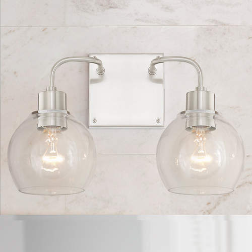 HomePlace by Capital Lighting Homeplace By Capital Lighting Tanner Brushed Nickel Bathroom Light 120021BN-426