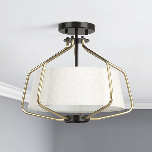 Progress Lighting Hangar Antique Bronze Semi-Flush Mount by Progress Lighting P350102-020