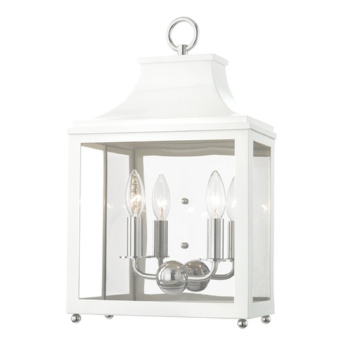 Leigh Polished Nickel & White Sconce by Mitzi by Hudson Valley