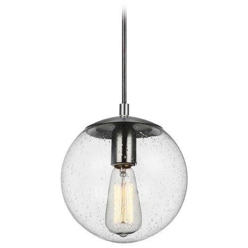Leo Hanging Globe Satin Aluminum Mini Pendant by Visual Comfort Studio