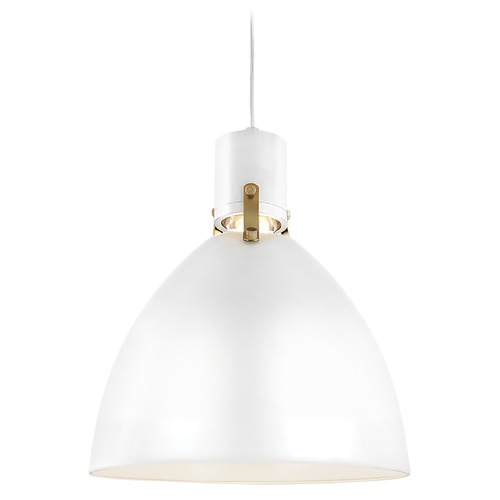 Generation Lighting Brynne Flat White LED Barn Light with Bowl / Dome Shade P1442FWH-L1