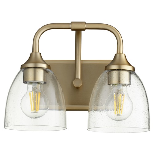 Enclave Aged Brass Bathroom Light by Quorum Lighting