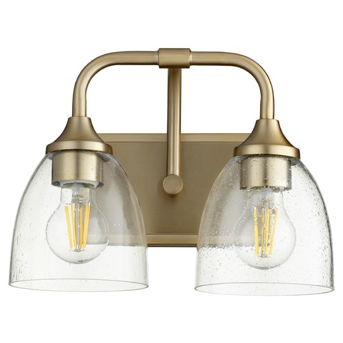 Quorum Lighting Enclave Aged Brass Bathroom Light by Quorum Lighting 5059-2-280