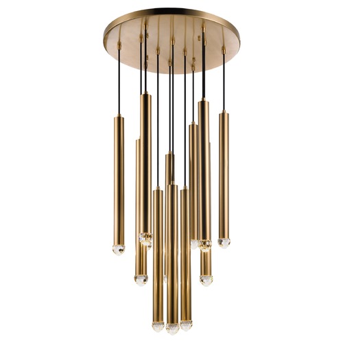 Reign Aged Gold LED Multi-Light Pendant by Matteo Lighting
