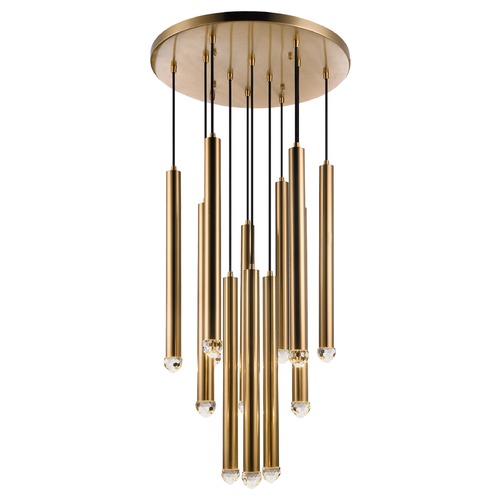 Matteo Lighting Reign Aged Gold LED Multi-Light Pendant by Matteo Lighting C78312AG