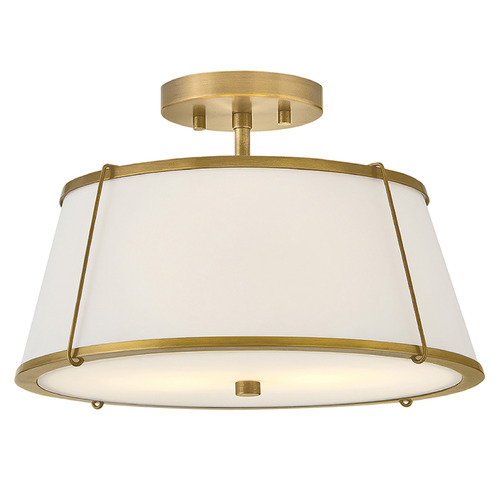 Clarke Lacquered Dark Brass LED Semi-Flushmount Light by Hinkley Lighting