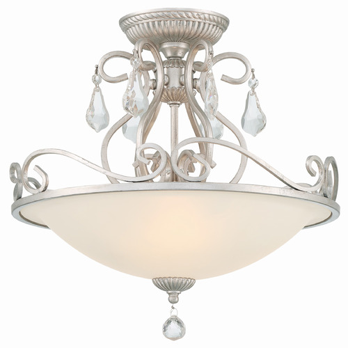Crystorama Lighting Ashton Olde Silver Semi-Flushmount Light