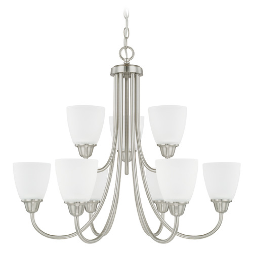 Trenton 27.5-Inch Chandelier in Brushed Nickel by HomePlace Lighting