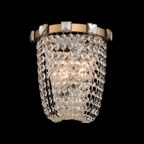 Allegri Crystal Impero Brushed Champagne Gold Sconce