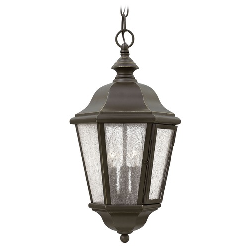 Traditional LED Seeded Glass Bronze Outdoor Hanging Light by Hinkley Lighting