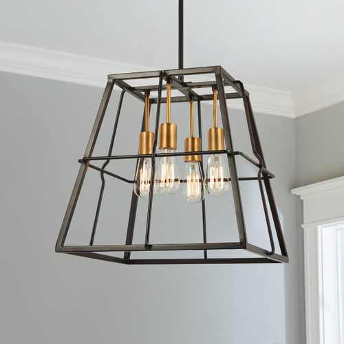 Bronze with Natural Brush Pendant by Minka Lavery