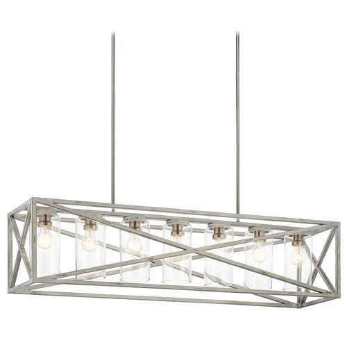 Kichler Lighting Moorgate 48-Inch Distressed Antique White Linear Chandelier by Kichler Lighting 44082DAW