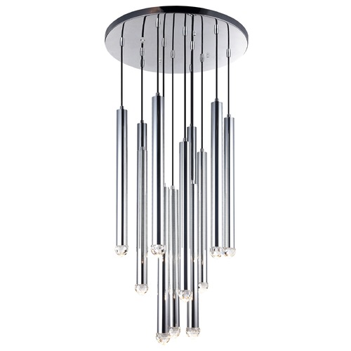 Reign Chrome LED Multi-Light Pendant by Matteo Lighting