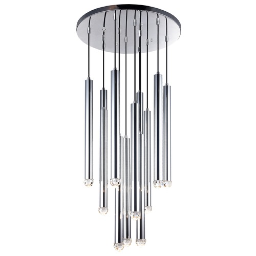 Matteo Lighting Reign Chrome LED Multi-Light Pendant by Matteo Lighting C78312CH