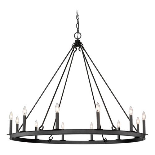 Barclay Matte Black Chandelier by Z-Lite