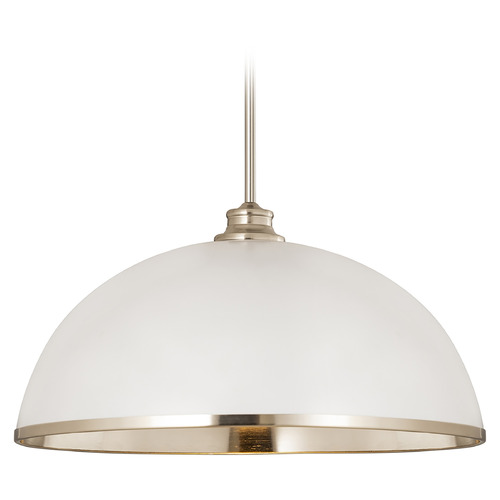 Landry Matte White & Brushed Nickel Pendant by Z-Lite