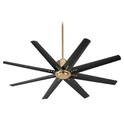 Fleet 56-Inch Damp Ceiling Fan in Brass & Black by Oxygen Lighting