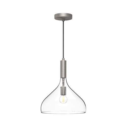 Alora Lighting Alora Lighting Belleview Brushed Nickel Pendant Light with Bowl / Dome Shade PD532312BNCL