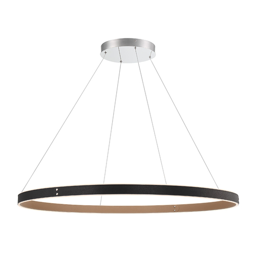 Verdura 45-Inch LED Leather Chandelier in Black by Eurofase Lighting