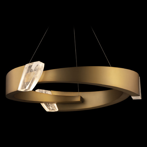 Schonbek Lighting Embrace 34-Inch 3CCT LED Crystal Pendant in Aged Brass by Schonbek S4834-700OH