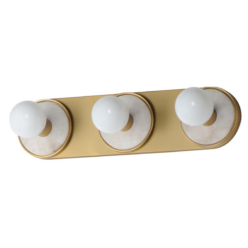 Maxim Lighting Hollywood Whit Alabaster & Natural Aged Brass Vertical Bathroom Light by Maxim Lighting 26093WANAB