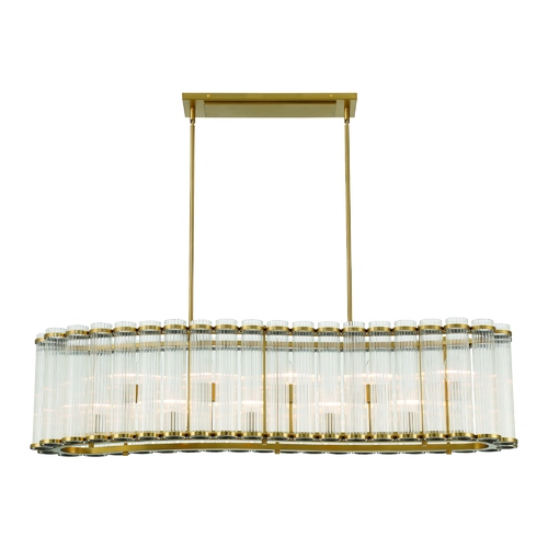 Glasbury 10-Light Linear Chandelier in Gold by Eurofase Lighting