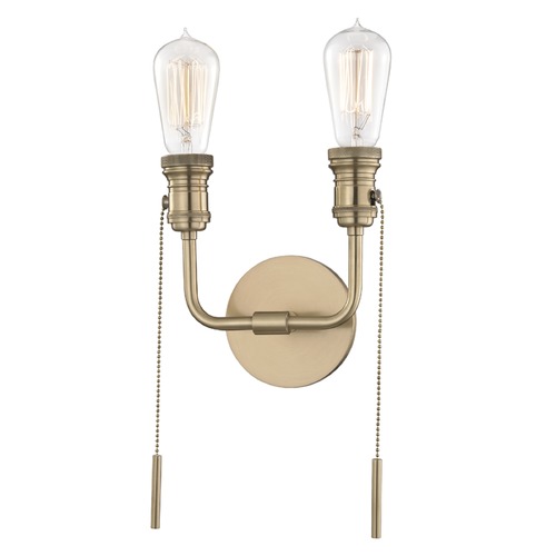 Mitzi by Hudson Valley Lexi Double Wall Sconce in Aged Brass by Mitzi by Hudson Valley H106102-AGB