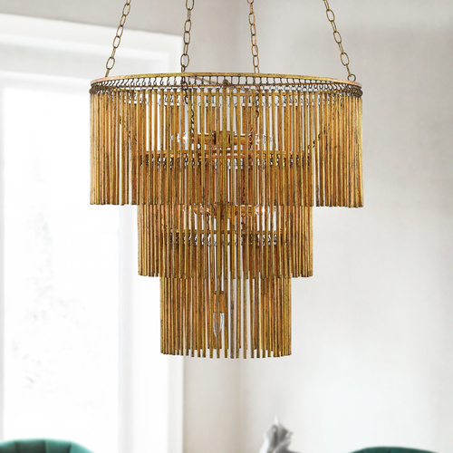Currey and Company Lighting Mantra Chandelier in Gold Leaf by Currey & Company 9000-0247