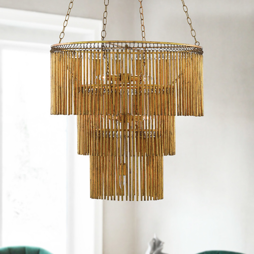 Mantra Chandelier in Gold Leaf by Currey & Company