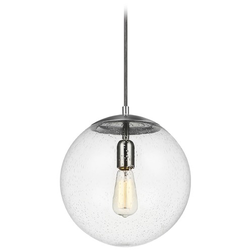 Leo Hanging Globe Satin Aluminum Pendant by Visual Comfort Studio