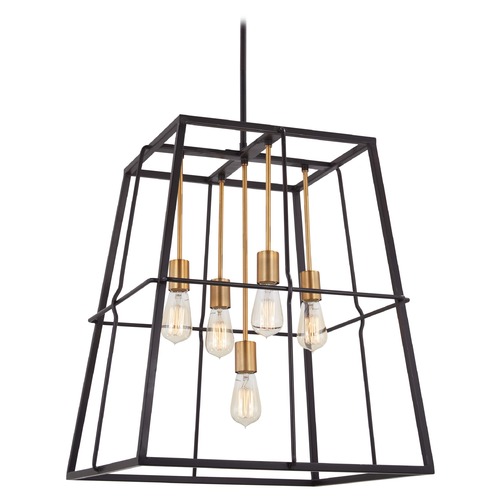 Minka Lavery Bronze with Natural Brush Pendant by Minka Lavery 4765-416