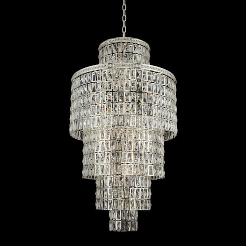 Allegri 32-Inch Wide Foyer Pendant in Silver by Allegri Crystal