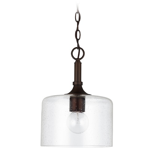 Carter Bronze 1-Light Pendant with Clear Seeded Glass by HomePlace by Capital Lighting