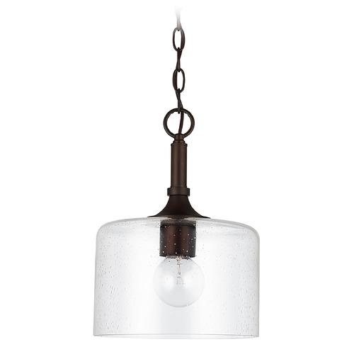 HomePlace by Capital Lighting Carter Bronze 1-Light Pendant with Clear Seeded Glass by HomePlace by Capital Lighting 339311BZ