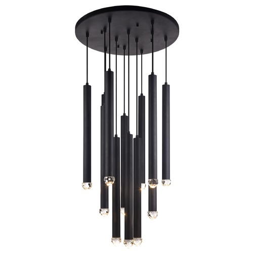 Reign Matte Black LED Multi-Light Pendant by Matteo Lighting