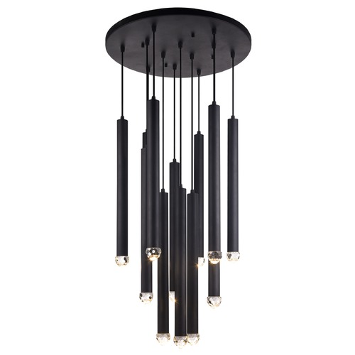 Matteo Lighting Reign Matte Black LED Multi-Light Pendant by Matteo Lighting C78312MB