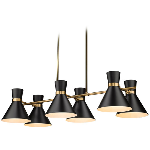 Soriano Matte Black & Heritage Brass Linear Light by Z-Lite