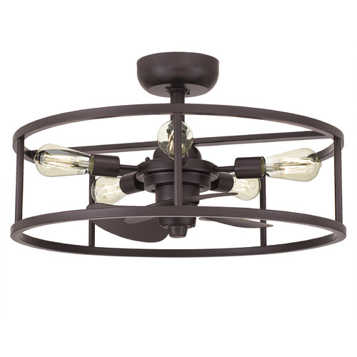 New Harbor Ceiling Fan with Light in Western Bronze by Quoizel Lighting