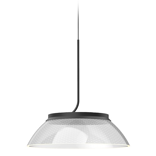 Magellan 12-Inch Wide Acrylic LED Pendant in Black with Light Guide by Kuzco Lighting