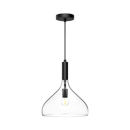 Alora Lighting Belleview Matte Black Pendant Light with Bowl / Dome Shade