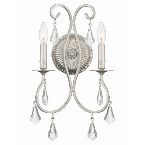 Crystorama Lighting Ashton Olde Silver Sconce