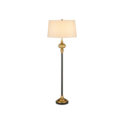 Haines Floor Lamp in Bronze & Vintage Brass by Currey & Company